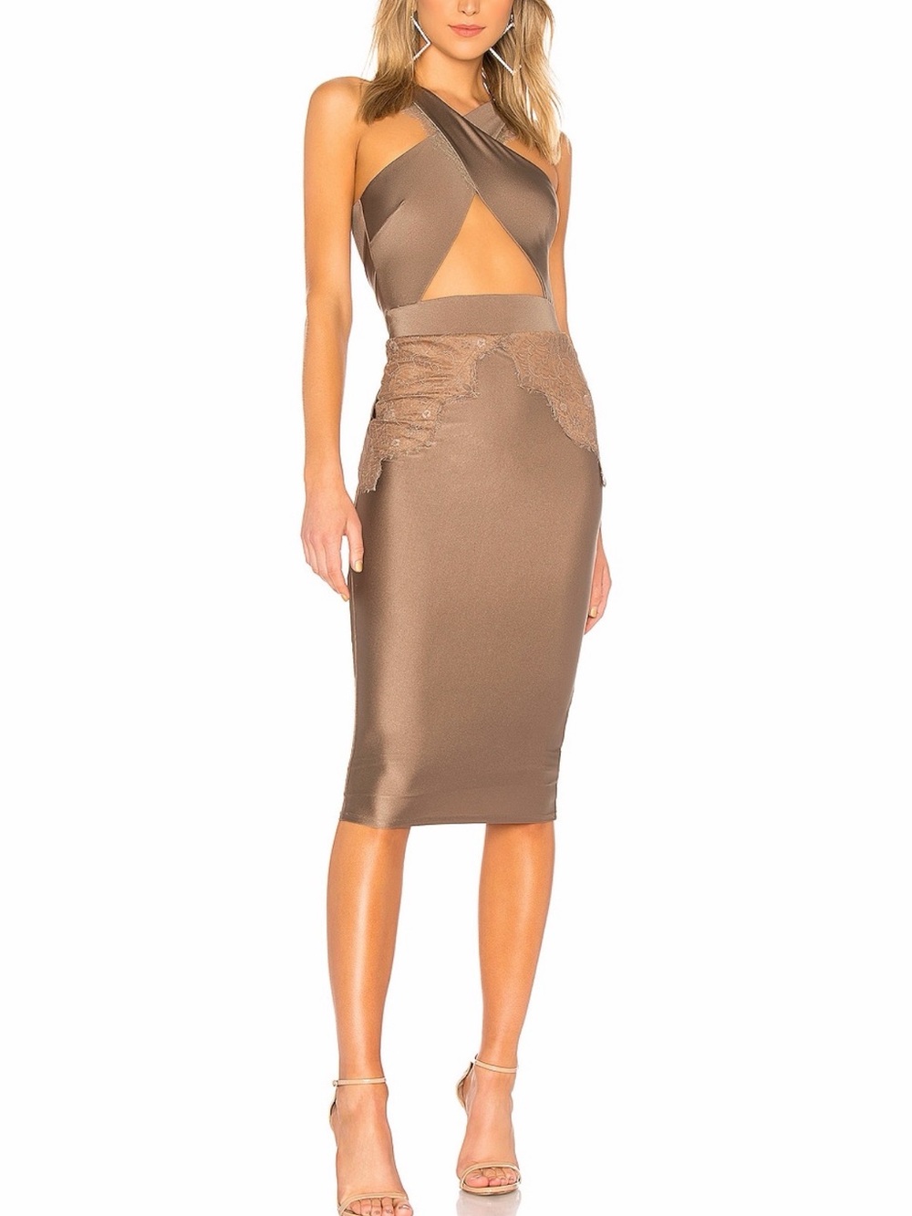 Michael Costello x Revolve Philip Midi in Taupe
